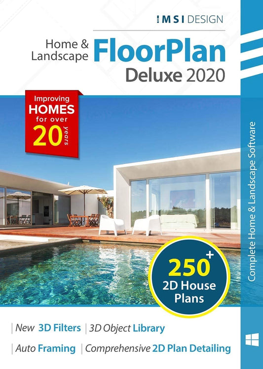 FloorPlan 2020 Home & Landscape Deluxe for Windows fast shipping